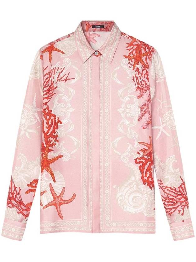 Mix Print Satin Shirt 10013601A11526 - VERSACE - BALAAN 1