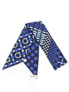 Gancini Print Mini Silk Scarf Marine Blue - SALVATORE FERRAGAMO - BALAAN 3