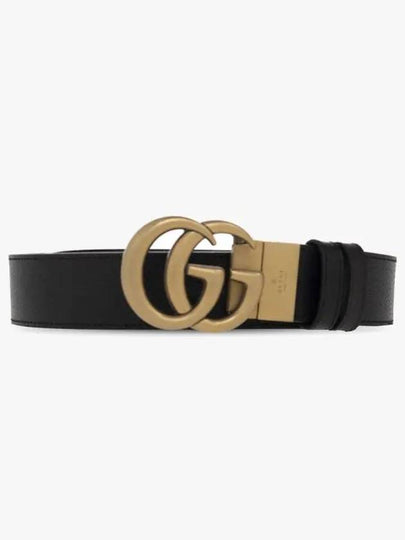 Double G Buckle Reversible Leather Belt Black - GUCCI - BALAAN 2