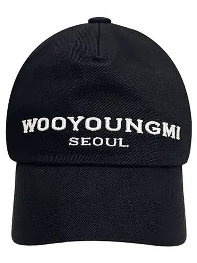 Seoul Logo Embroidered Ball Cap Black Hat W233AC54991B - WOOYOUNGMI - BALAAN 2