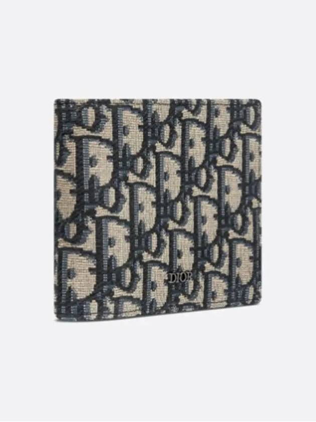 Compact Wallet Beige & Black  Oblique Jacquard - DIOR - BALAAN 4