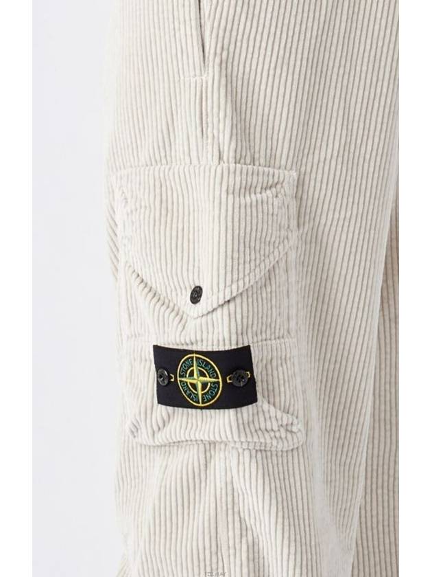 Corduroy Cotton Cargo Straight Pants Plaster - STONE ISLAND - BALAAN 5