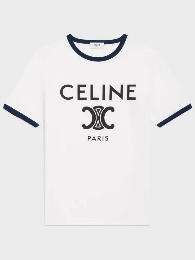 Paris T-Shirt in Cotton Jersey Black White - CELINE - BALAAN 2