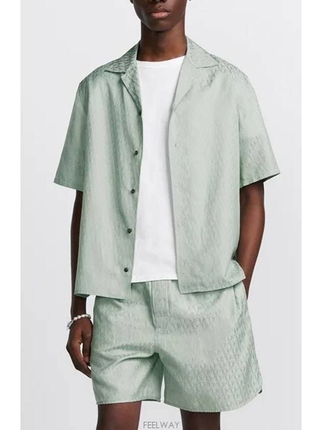 Oblique Short Sleeve Shirt Green - DIOR - BALAAN 2