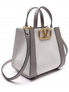 V Logo Signature Leather Tote Bag Grey - VALENTINO - BALAAN 4