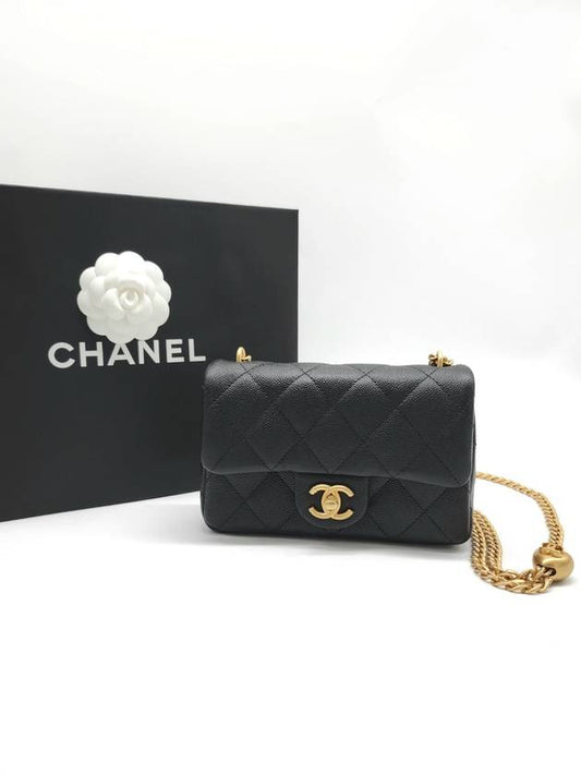 Calfskin Mini Flap Shoulder Bag Black - CHANEL - BALAAN 2