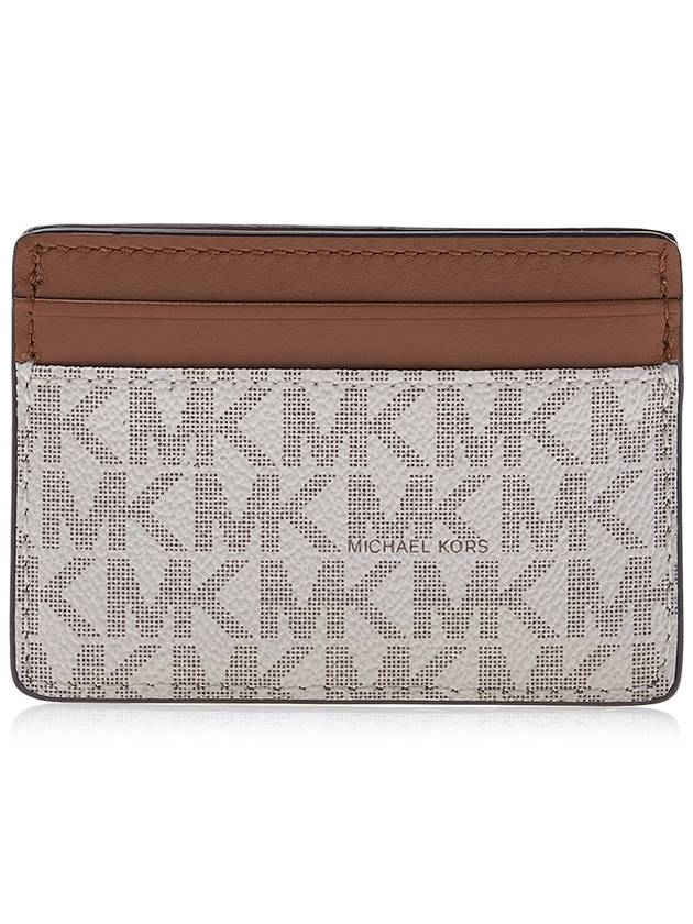 Jet Set Logo Plaque Card Wallet White - MICHAEL KORS - BALAAN 4