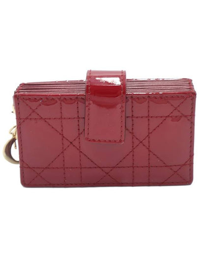 Women s Dior Christian S0074OVRB M323 Cherry Red Patent Cannage Lady Accordion Card Wallet gt business Gangbuk used luxury goods - DIOR - BALAAN 2