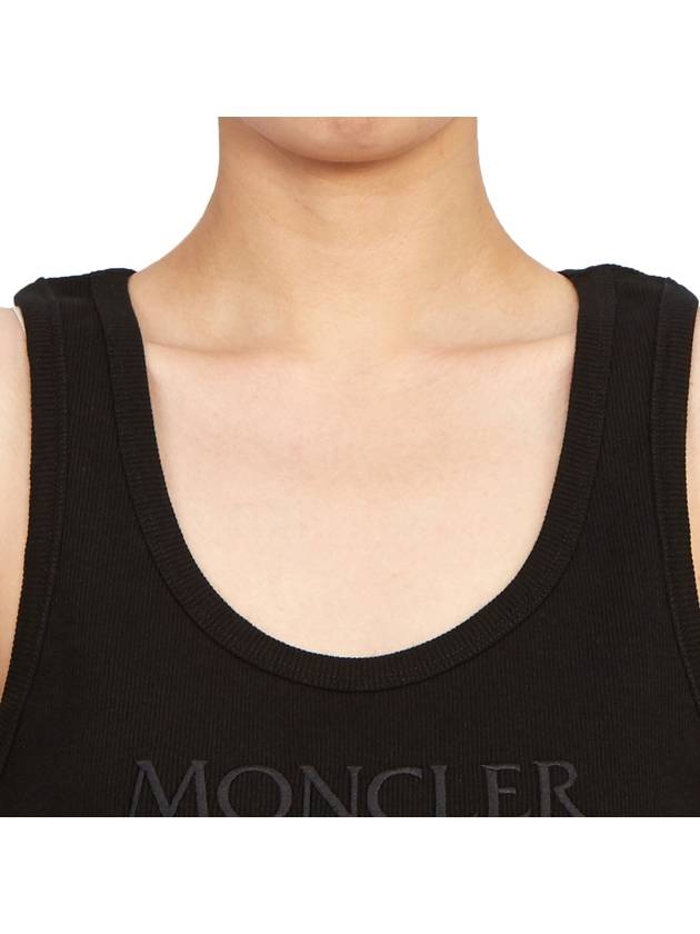 Women's Embroidered Logo Sleeveless Black - MONCLER - BALAAN 6