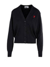 Heart Logo Wool Cardigan Black - AMI - BALAAN 1