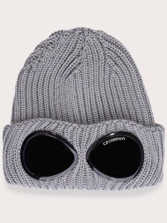 Extra Fine Merino Wool Goggles Beanie Gray - CP COMPANY - BALAAN 2