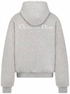 Logo Print Cotton Hoodie Grey - DIOR - BALAAN 8