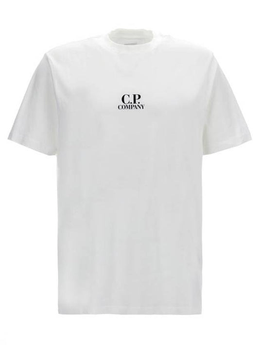 CP Company Short Sleeve T Shirt 17CMTS167A005100W103 White Black - CP COMPANY - BALAAN 1