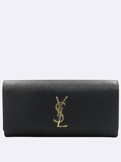 326079 Black SAC CASSANDRE YSL gold logo flap clutch - SAINT LAURENT - BALAAN 2