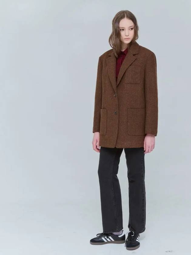 Overfit half coat wool single jacket brown 0150 - VOYONN - BALAAN 2