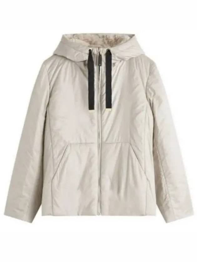 Flynn Reversible Hooded Down Padding Beige - MAX MARA - BALAAN 1