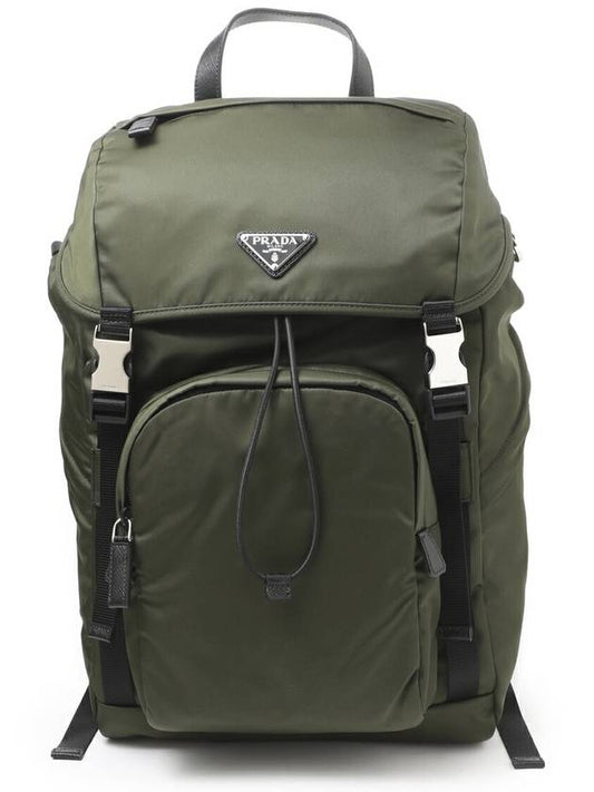 Re-Nylon Saffiano Leather Backpack Tundra - PRADA - BALAAN 2