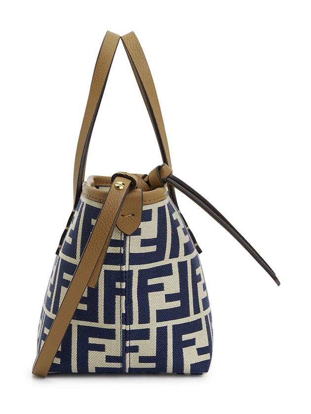 Roll FF Jacquard Small Tote Bag Blue - FENDI - BALAAN 3