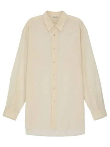 Hard twist striped shirt light beige - AURALEE - BALAAN 1