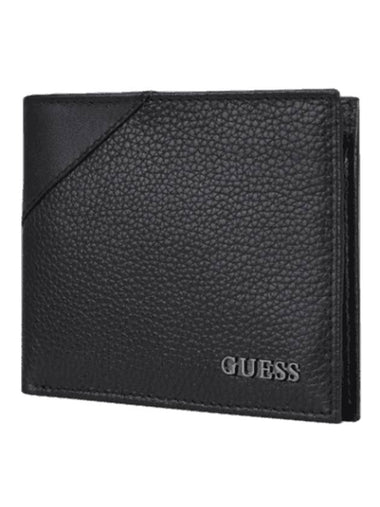 Men's Double Bill Leather Half Wallet Black - GUESS - BALAAN 1