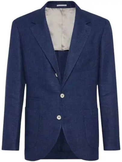 Linen Wool Blazer Jacket Blue - BRUNELLO CUCINELLI - BALAAN 2