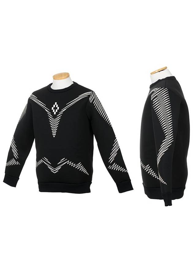 Neopren Symbol Crew Cotton Sweatshirt Black - MARCELO BURLON - BALAAN 3