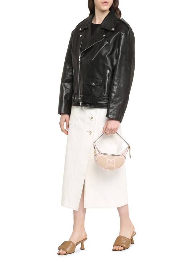 Leather Biker Jacket Black - GUCCI - BALAAN 4