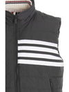 4 Bar Poly Twill Down Vest Grey - THOM BROWNE - BALAAN 4