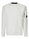 Diagonal Raised Fleece Lens Sweatshirt White - CP COMPANY - BALAAN 1