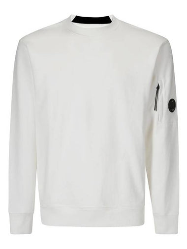 Diagonal Raised Fleece Lens Sweatshirt White - CP COMPANY - BALAAN 1