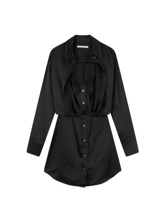 Cami layered silk dress black 270544 - ALEXANDER WANG - BALAAN 1