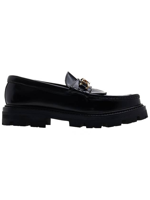 Triomphe Chain Polished Bull Margaret Loafers Black - CELINE - BALAAN 3