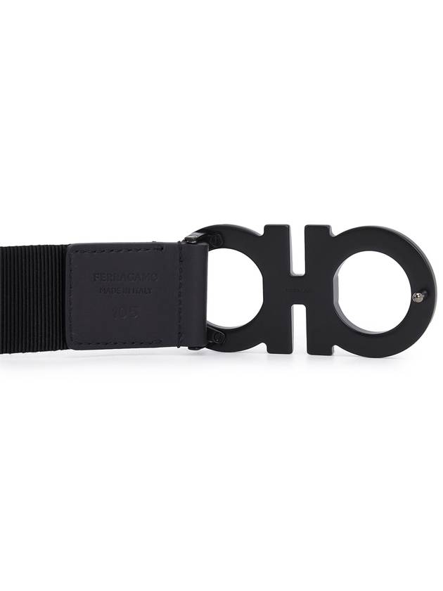 Gancini Fixed Belt Black - SALVATORE FERRAGAMO - BALAAN 5