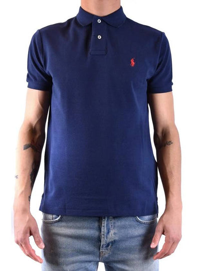 Men's Red Embroidered Logo Polo Shirt Navy - POLO RALPH LAUREN - BALAAN 2