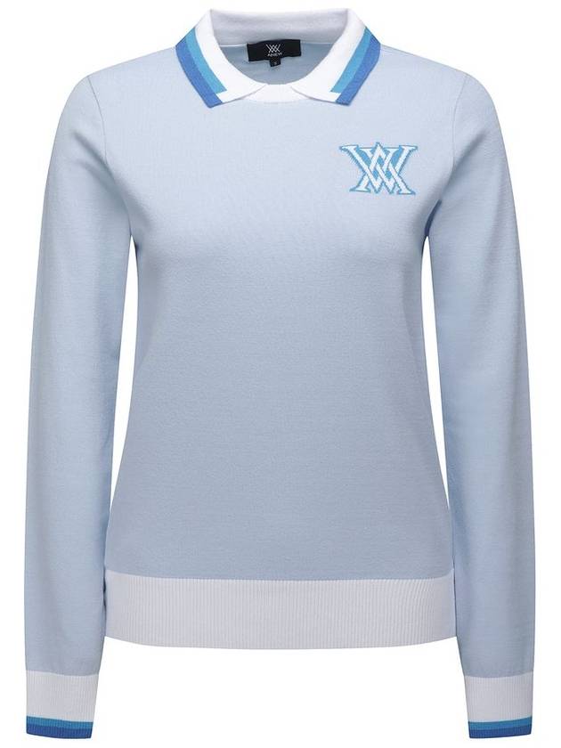 WOMEN LOGO COMBINATION PASTEL SWEATER - ANEWGOLF - BALAAN 1