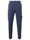 Compass Badge Gabardine Cargo Straight Pants Dark Blue - STONE ISLAND - BALAAN 2