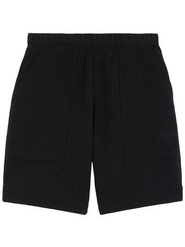 Men's Heart Logo Track Shorts Black - AMI - BALAAN 1