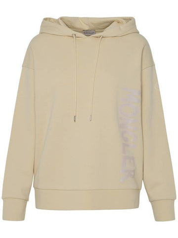 Women's Side Logo Hoodie Beige - MONCLER - BALAAN 1