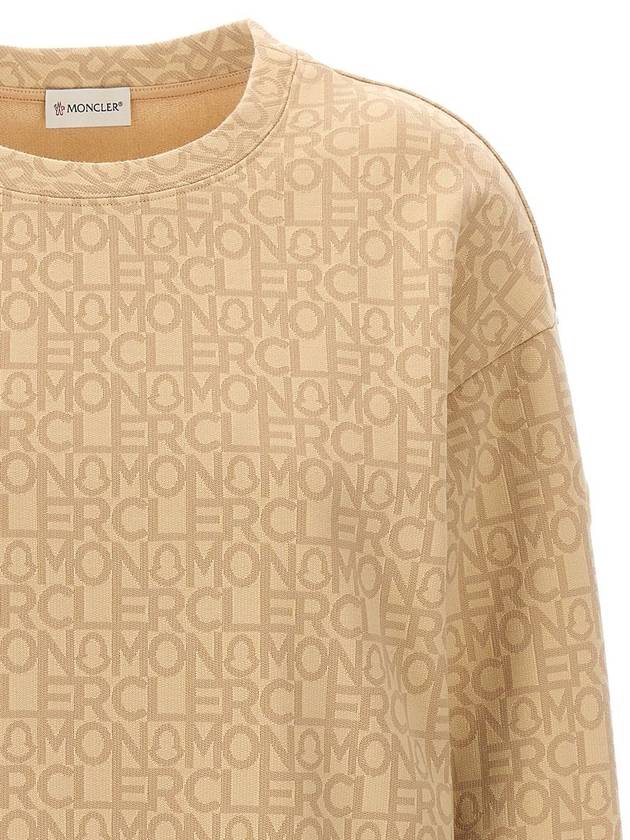 Monogram Jacquard Sweatshirt Beige - MONCLER - BALAAN 4