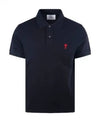 Heart Logo Polo Shirt Black - AMI - BALAAN 2