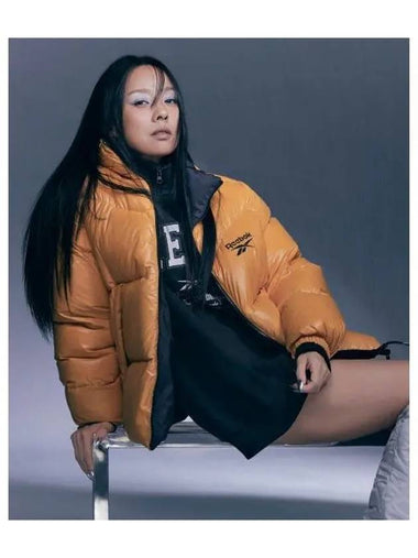 Hyori Lee wearing reversible pump down jacket yellow black - REEBOK - BALAAN 1