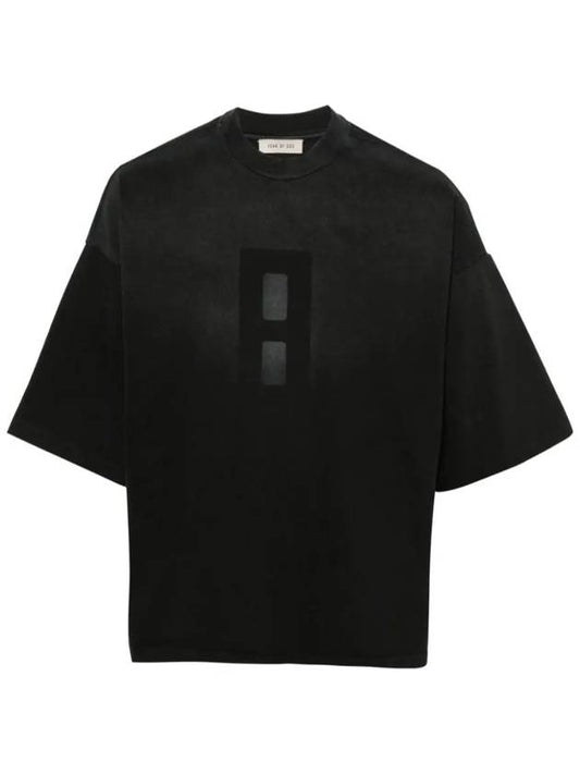 Airbrush 8 Number Print Short Sleeve T-Shirt Black - FEAR OF GOD - BALAAN 2