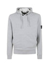 Cotton Fleece Garment Dyed Hoodie Grey - STONE ISLAND - BALAAN 4