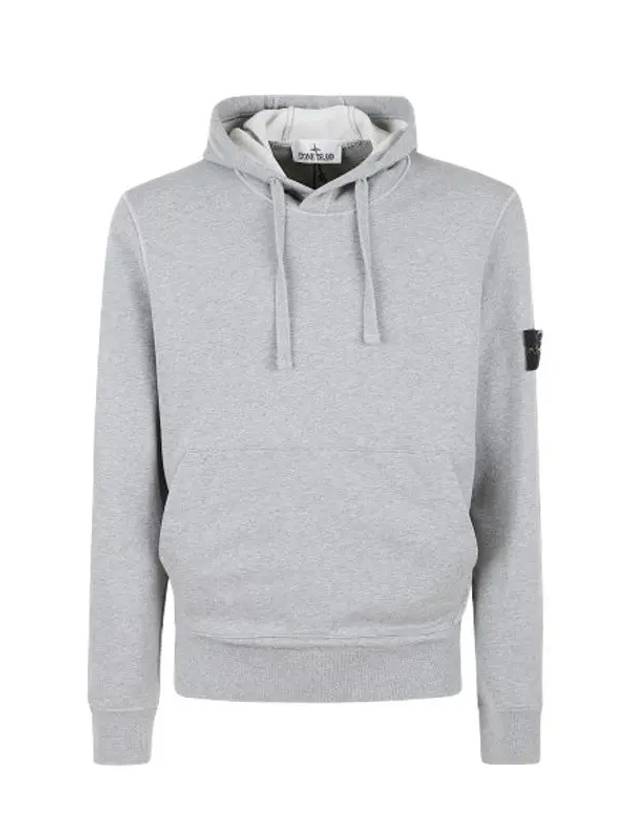 Cotton Fleece Garment Dyed Hoodie Grey - STONE ISLAND - BALAAN 3