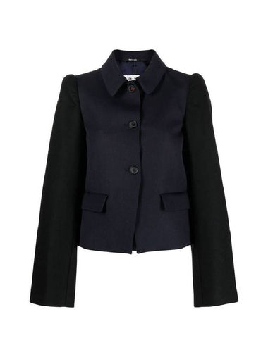 Women's Splice Wool Twill Jacket Navy - MAISON MARGIELA - BALAAN 1