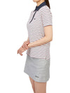 Women s Perforated Striped Polo Short Sleeve T Shirt G4LS23K504 SNO - G/FORE - BALAAN 6