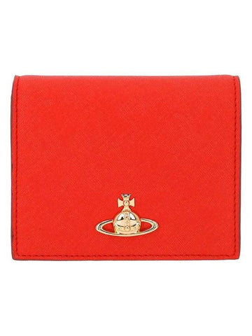 ORB Plaque Half Wallet Red - VIVIENNE WESTWOOD - BALAAN 1