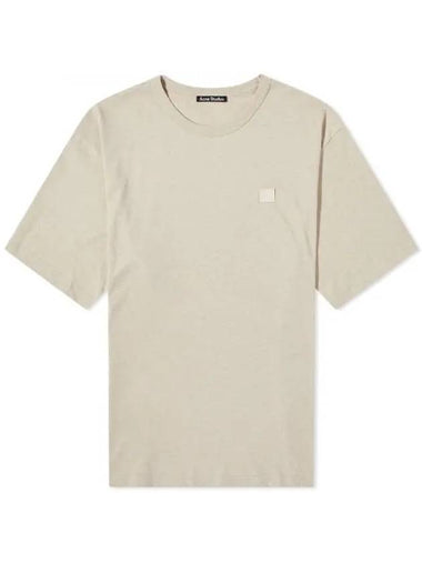 Logo Patch Cotton Short Sleeve T-Shirt Oatmeal Melange - ACNE STUDIOS - BALAAN 1