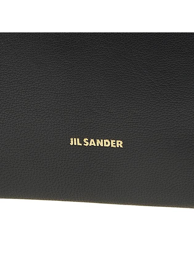 Logo Leather Medium Shoulder Bag Black - JIL SANDER - BALAAN.