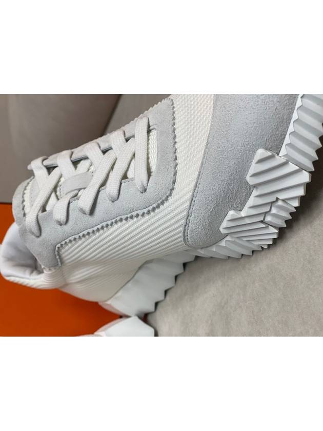 Bouncing Sneakers Mesh Suede Goatskin Blanc - HERMES - BALAAN 7